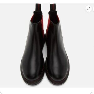 NIB Alexander McQueen Hybrid Black/Red Leather Chelsea Boots 37 EU/7US